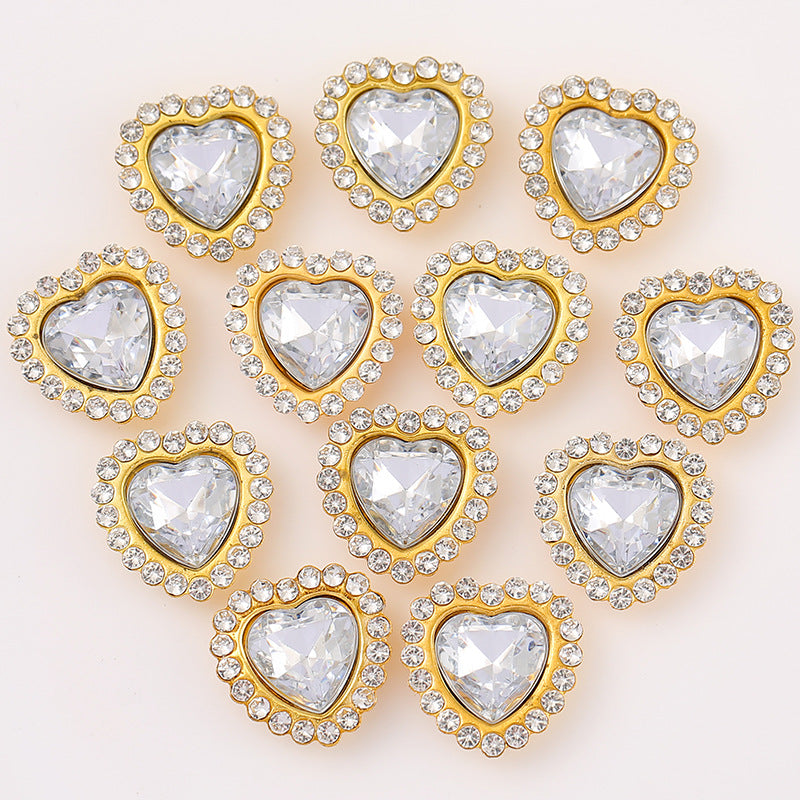 Double-Layer Heart Flower Alloy Rhinestone – DIY Wedding Accessories for Dress, Shoes & Hair
