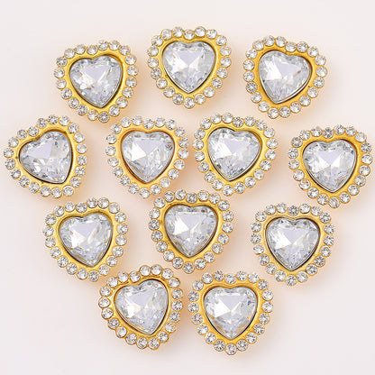 Double-Layer Heart Flower Alloy Rhinestone – DIY Wedding Accessories for Dress, Shoes & Hair