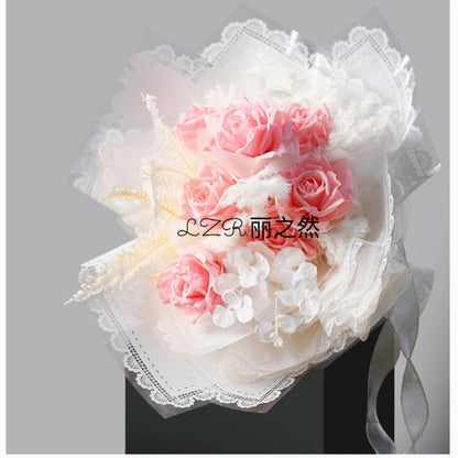 Valentine's Day Waterproof Lace Cellophane Flower Wrapping Paper