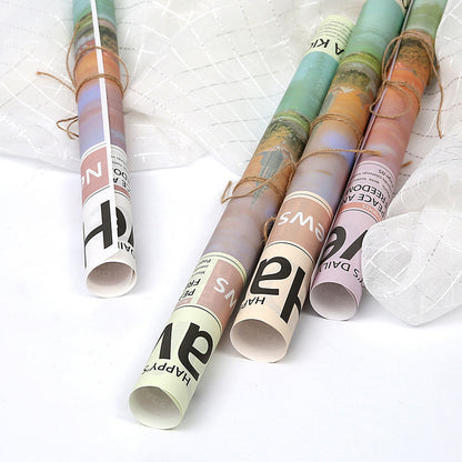 English newspaper fresh flower bouquet wrapping paper vintage waterproof kraft wrapping paper,52*58cm