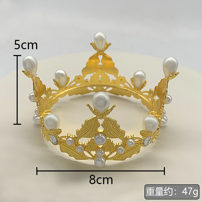 Gold Alloy Crown Cake Topper – Princess Birthday Party Decoration