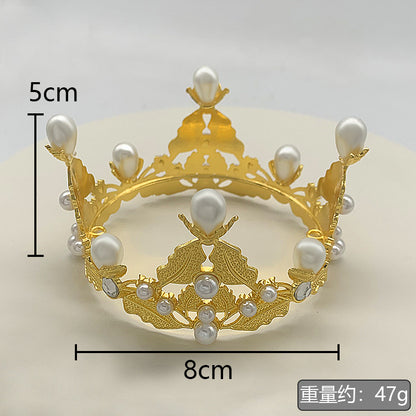 Gold Alloy Crown Cake Topper – Princess Birthday Party Decoration