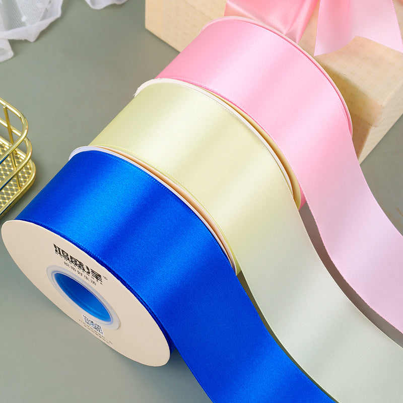 5cm silk fabric strip handmade rose ribbon diy gift box packaging ribbon,50 yards