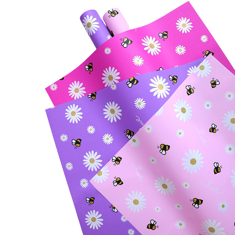 Honey Bee Sunflower Wrapping Paper Pack 20 (57x57cm).