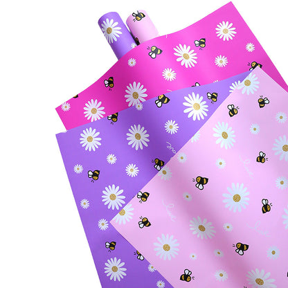 Honey Bee Sunflower Wrapping Paper Pack 20 (57x57cm).