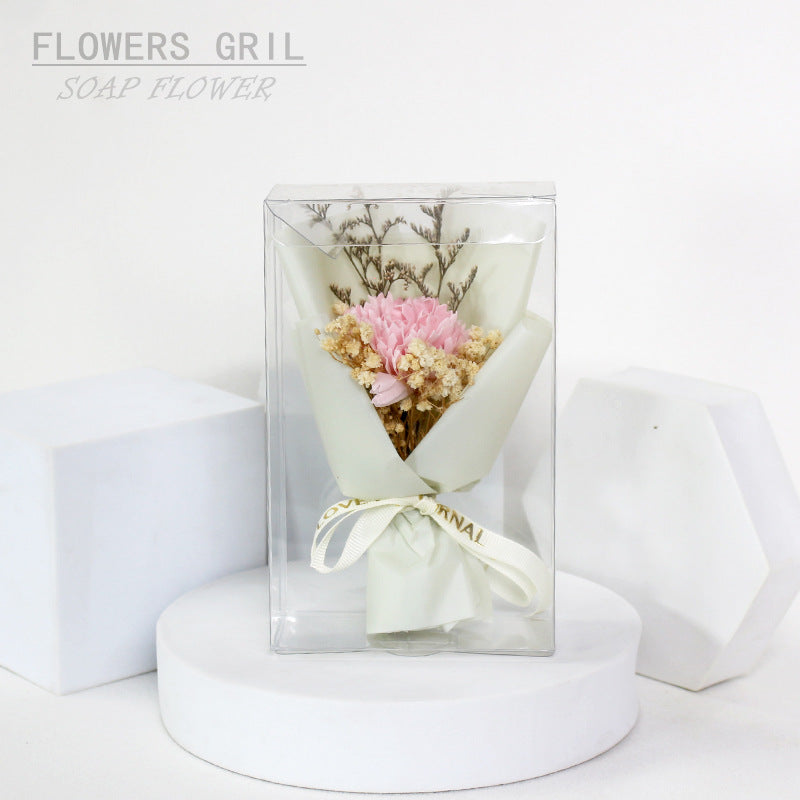 Valentine's Day Creative Bouquet Transparent Gift Box Teacher's Day Forever Carnation Flower Soap Flower