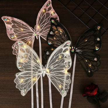 Valentine's Day Butterfly Fresh Flower Bouquet Packaging Aesthetic Glowing Ribbon with light