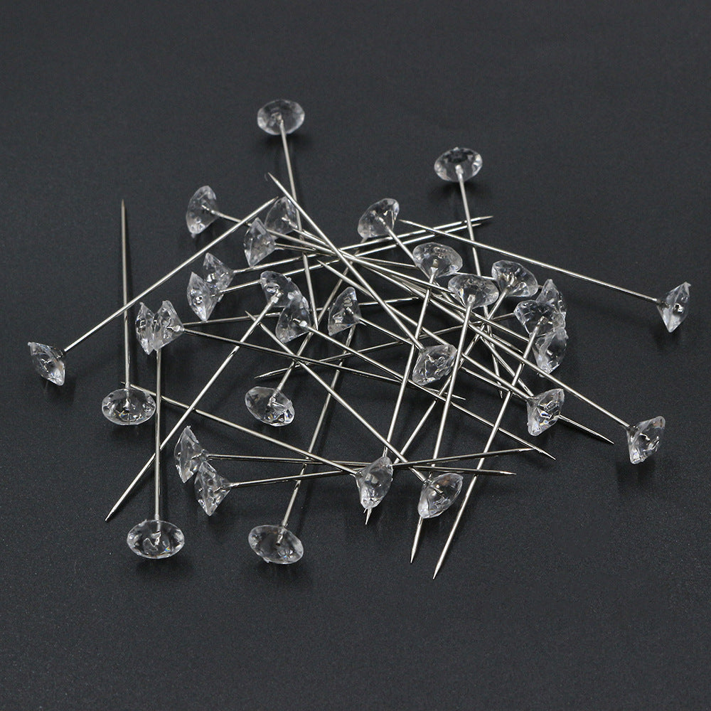 Clear Acrylic Diamond Pin – Hair, Veil & Bouquet Fixing Pin for Accessories