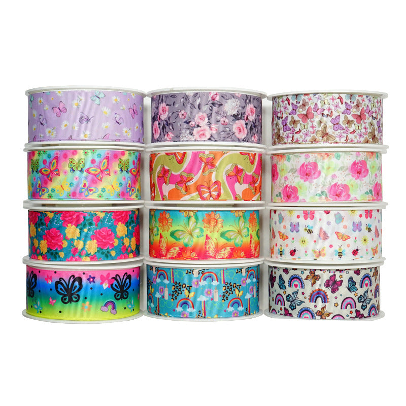 Heat Transfer Webbing Ribbon Flower.