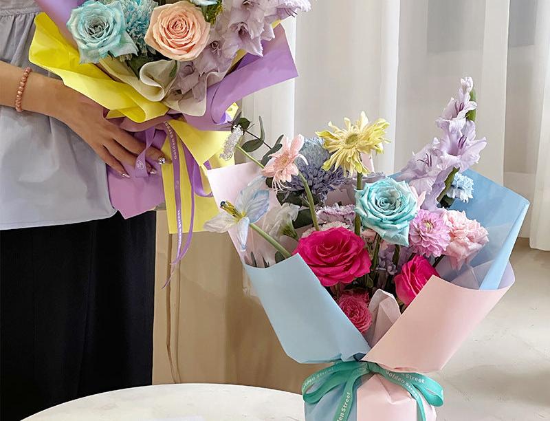 Dopamine colored paper flower wrapping paper bouquet waterproof wrapping paper