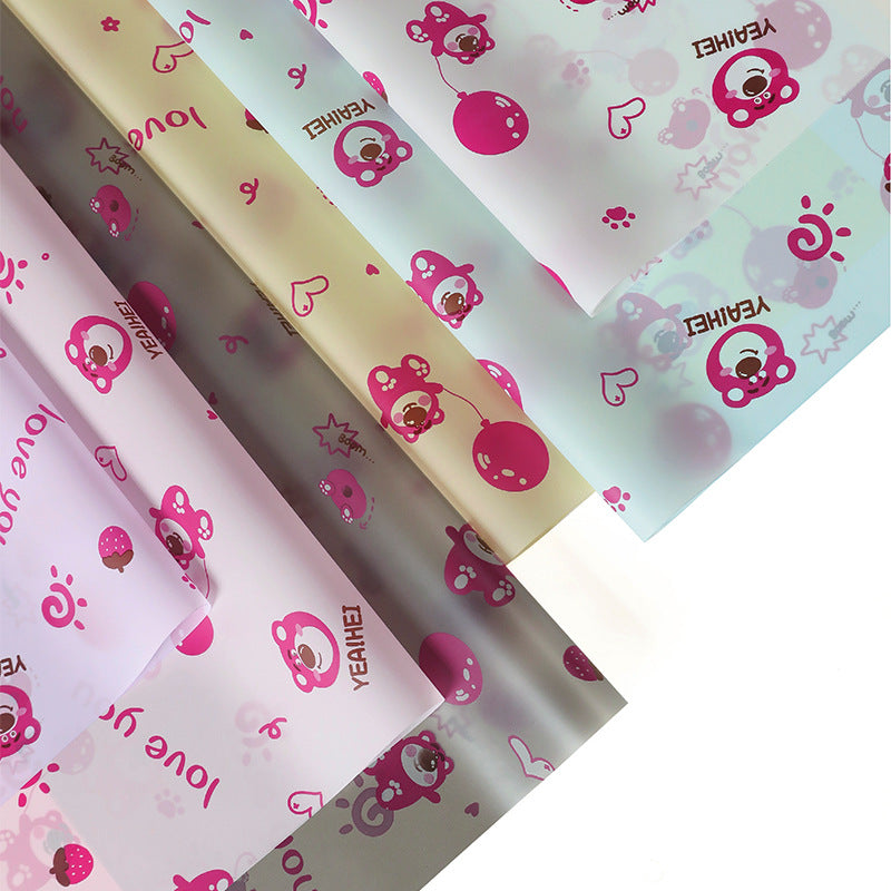Strawberry Bear Wrapping Paper Pack 20 (57x57cm).