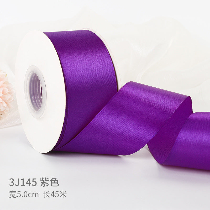 5cm silk fabric strip handmade rose ribbon diy gift box packaging ribbon,50 yards