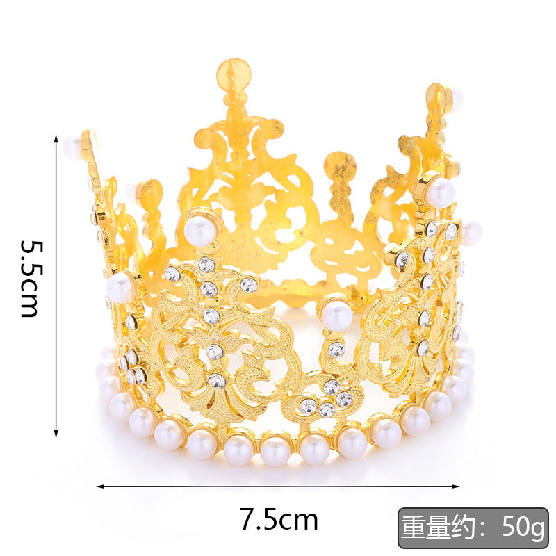 Gold Alloy Crown Cake Topper – Princess Birthday Party Decoration