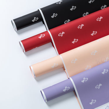 Valentine’s Day Heart Flower Wrapping Paper – Double-Sided Bouquet Paper – 20 Sheets