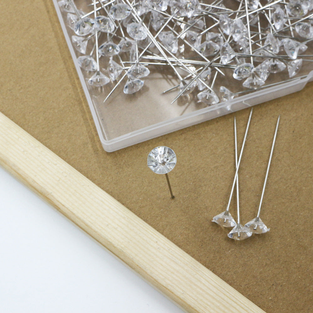 Clear Acrylic Diamond Pin – Hair, Veil & Bouquet Fixing Pin for Accessories