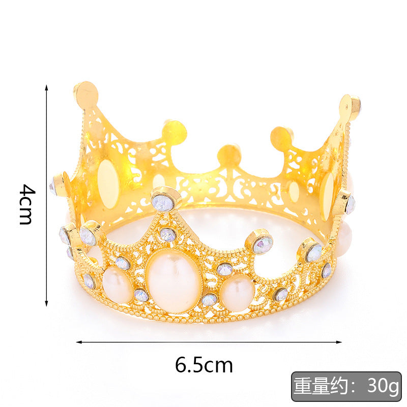 Gold Alloy Crown Cake Topper – Princess Birthday Party Decoration