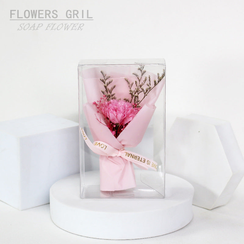 Valentine's Day Creative Bouquet Transparent Gift Box Teacher's Day Forever Carnation Flower Soap Flower