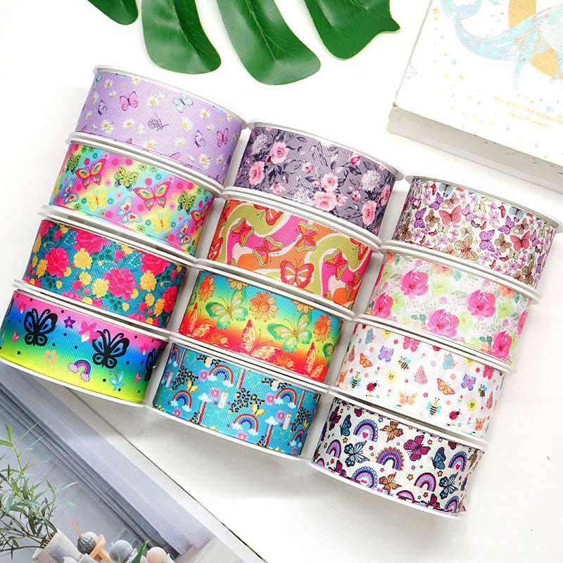 Heat Transfer Webbing Ribbon Flower.