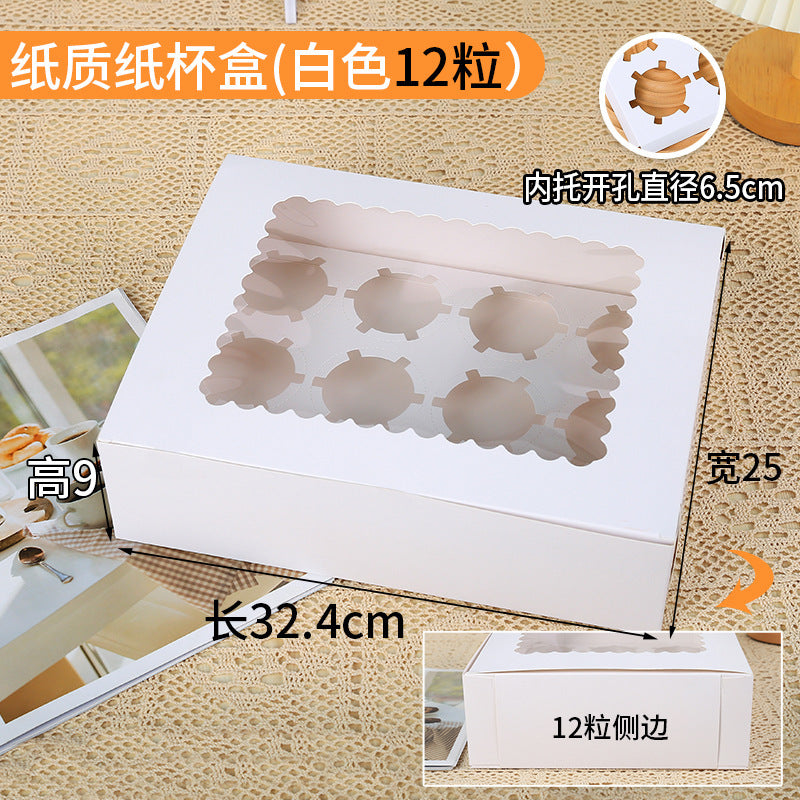 Cupcake Boxes with Holders, 10 pcs Cupcake Carrier with Handle Insert Display Window