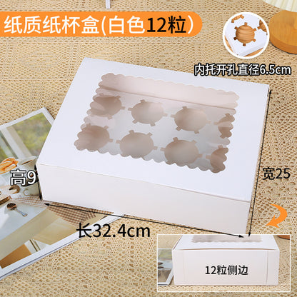 Cupcake Boxes with Holders, 10 pcs Cupcake Carrier with Handle Insert Display Window