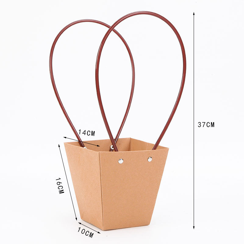 Waterproof kraft paper handheld flower bag Valentine's Day bouquet box