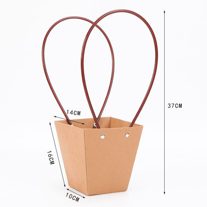 Waterproof kraft paper handheld flower bag Valentine's Day bouquet box