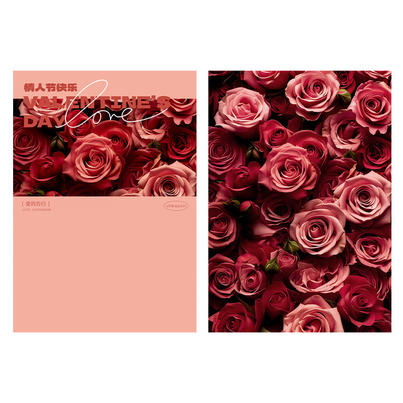 Valentine's Day lover rose series wrapping paper kraft paper bouquet wrapping paper,35*50cm-10 sheet