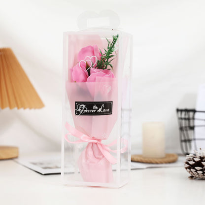 Mini Simulation Bouquet Soap Flower Bouquet PVC Gift Box Rose Love Creative Romantic Gift Stationery Store