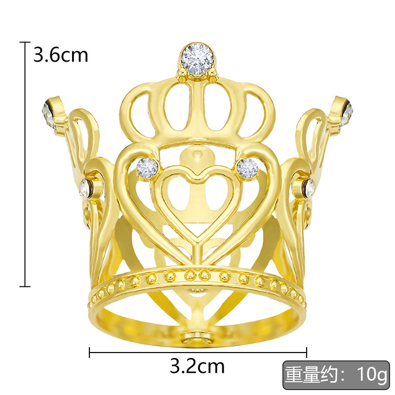 Gold Alloy Crown Cake Topper – Princess Birthday Party Decoration