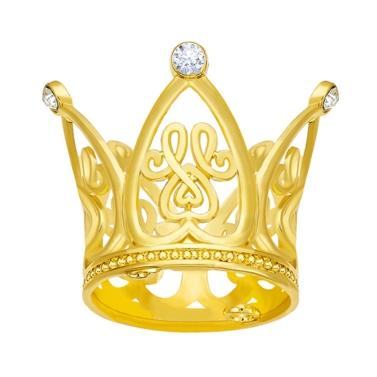 Mini Alloy Crown Cake Topper with Heart