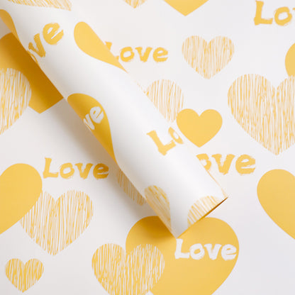 Rose Bouquet Flower Wrapping Paper – “Love in Heart” Thick Waterproof Paper – 20 Sheets