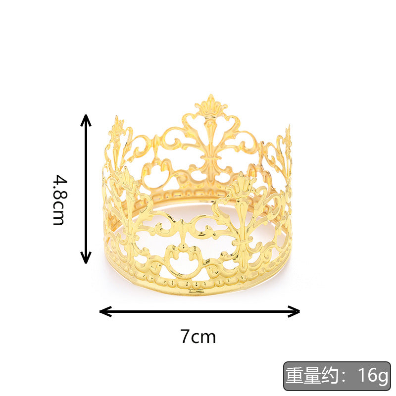 Gold Alloy Crown Cake Topper – Princess Birthday Party Decoration
