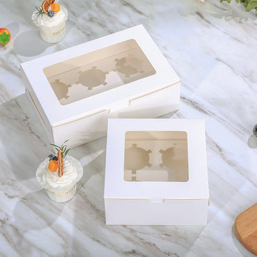 Cupcake Boxes with Holders, 10 pcs Cupcake Carrier with Handle Insert Display Window