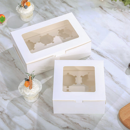 Cupcake Boxes with Holders, 10 pcs Cupcake Carrier with Handle Insert Display Window