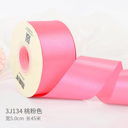 5cm silk fabric strip handmade rose ribbon diy gift box packaging ribbon,50 yards