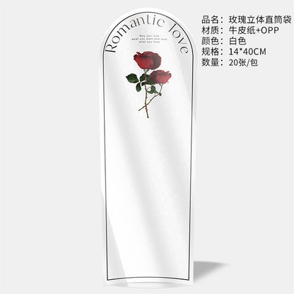 Flower Transparent Flower Arrangement Bag Roses Standing Single Bag,14*40cm