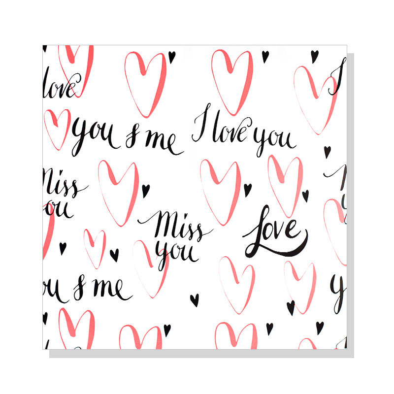 New Valentine's Day festival flower wrapping paper heart heart love bouquet paper waterproof floral packaging