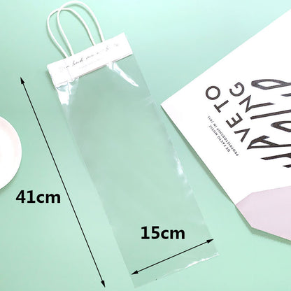 Transparent handbag flower bag floral packaging bouquet bag opp single bag