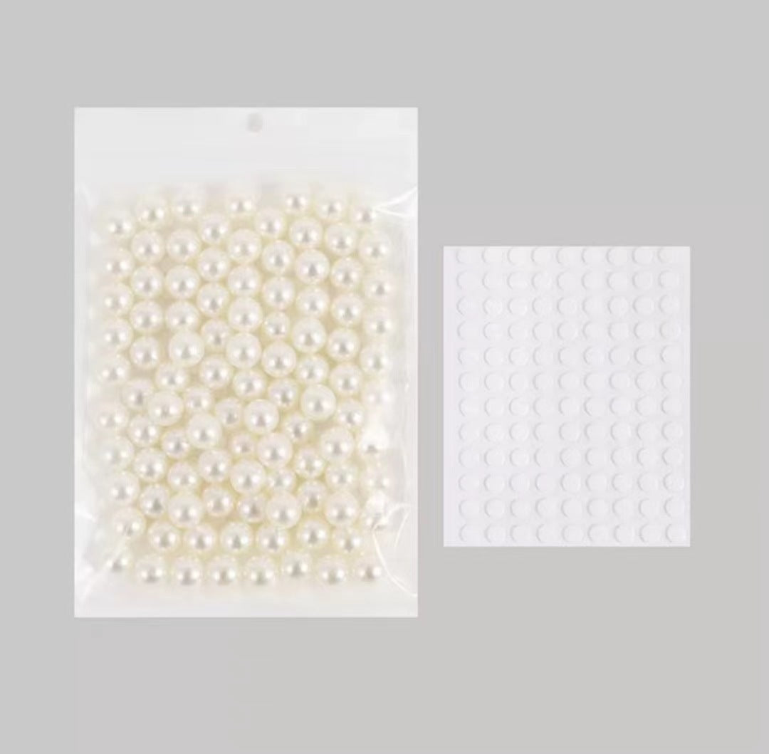 Pearl Flower Arrangement Flower Bouquet Adhesive Stickers Pearl Decoration Supplies, 100pcs