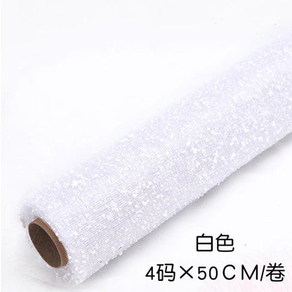 Flower Bouquet Floral Packing Materials Snowflake Styrofoam Saran Wrap 4 yards long Snow Dot Saran Wrap