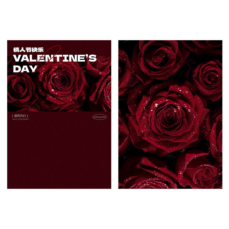 Valentine's Day lover rose series wrapping paper kraft paper bouquet wrapping paper,35*50cm-10 sheet