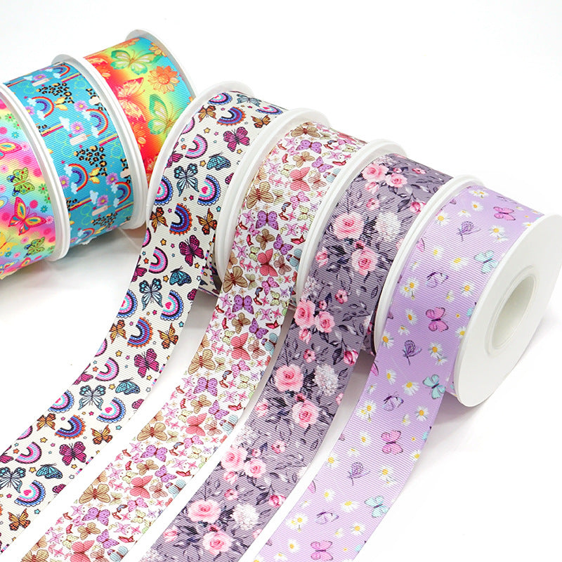 Heat Transfer Webbing Ribbon Flower.