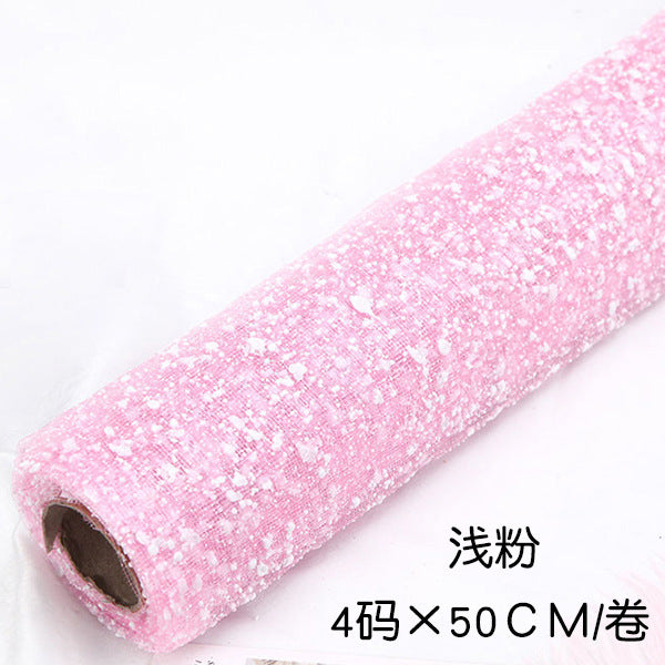 Flower Bouquet Floral Packing Materials Snowflake Styrofoam Saran Wrap 4 yards long Snow Dot Saran Wrap