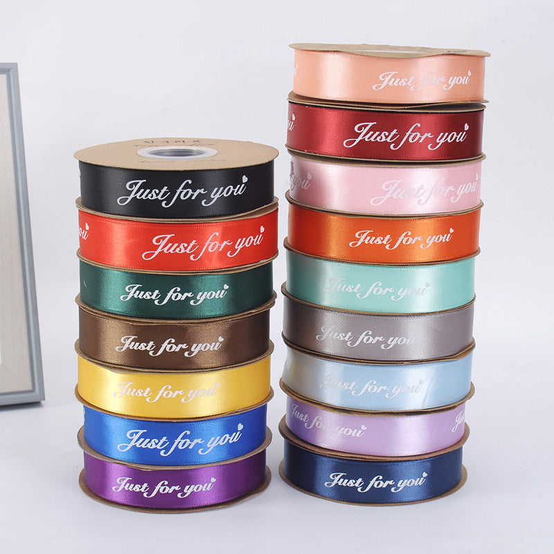 【Just for you】2.5CM Flower Ribbon Flower Packing Materials Cake Baking Ribbon New Ribbon,40Yards