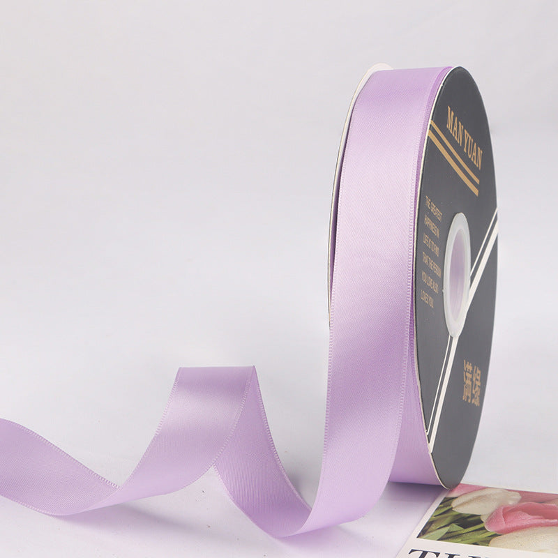 2.5cm 40/100yards Solid Color Polyester Ribbon Flower Bouquet Packaging Solid Color Ribbon Cake Ribbon