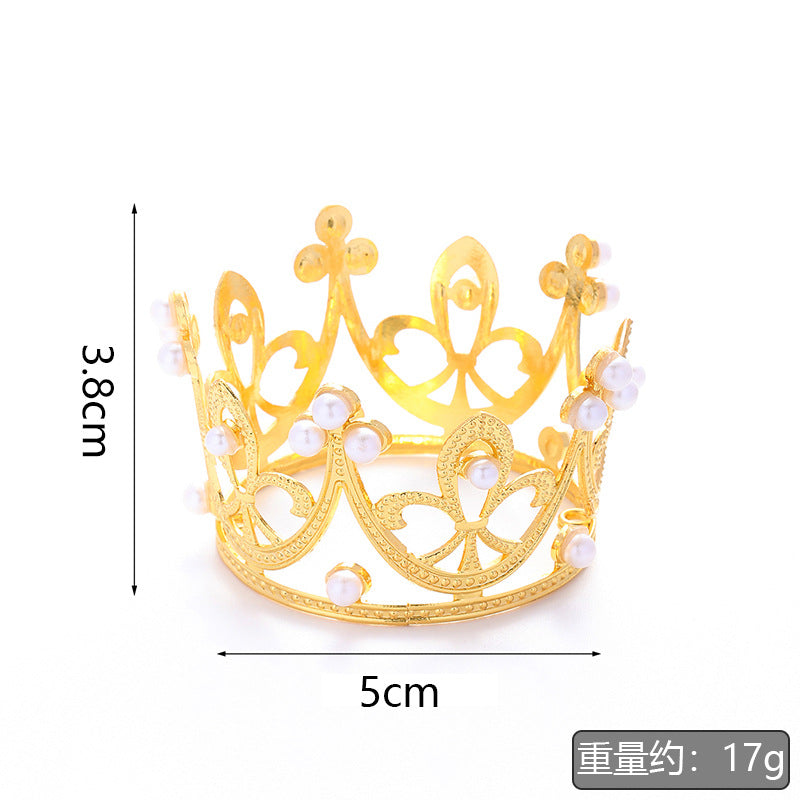 Gold Alloy Crown Cake Topper – Princess Birthday Party Decoration