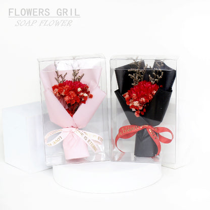 Valentine's Day Creative Bouquet Transparent Gift Box Teacher's Day Forever Carnation Flower Soap Flower