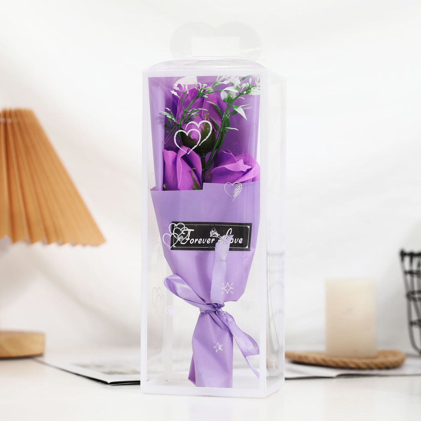 Mini Simulation Bouquet Soap Flower Bouquet PVC Gift Box Rose Love Creative Romantic Gift Stationery Store