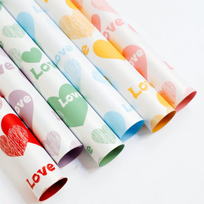 Rose Bouquet Flower Wrapping Paper – “Love in Heart” Thick Waterproof Paper – 20 Sheets
