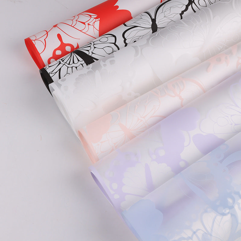 Butterfly opp jelly film wrapping paper thickened waterproof flower packaging